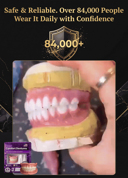 Full Set Natural Dentures Upper & Lower Silicone Fake Teeth Braces Comfort Fit Instant Confidence Smile Oral Care For Men Women